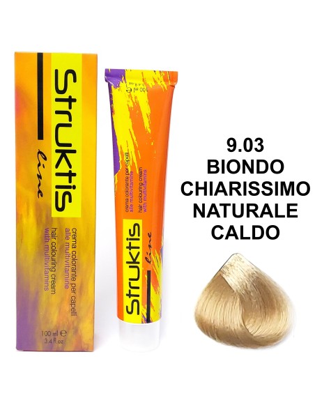 struktis crema colorante 100ml - 9.03 biondo chiarissimo naturale caldo: tuttocasashop.live: igiene e cura della persona