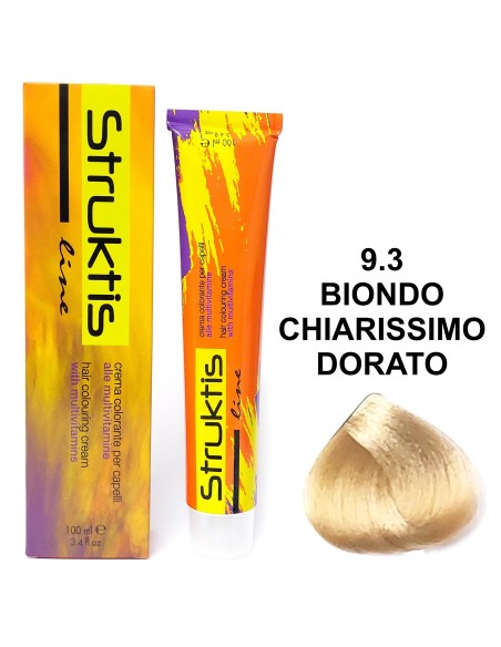 struktis crema colorante 100ml - 9.3 biondo chiarissimo dorato: tuttocasashop.live: igiene e cura della persona