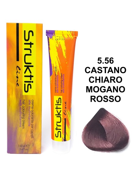 struktis crema colorante 100ml - 5.56 castano chiaro mogano rosso: tuttocasashop.live: igiene e cura della persona