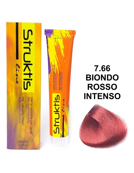 struktis crema colorante 100ml - 7.66 biondo rosso intenso: tuttocasashop.live: igiene e cura della persona