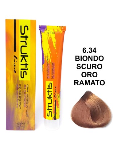 struktis crema colorante 100ml - 6.34 biondo scuro oro ramato: tuttocasashop.live: igiene e cura della persona