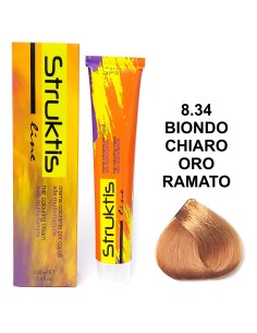 struktis crema colorante 100ml - 8.34 biondo chiaro oro ramato: tuttocasashop.live: igiene e cura della persona