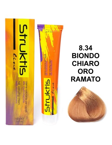 struktis crema colorante 100ml - 8.34 biondo chiaro oro ramato: tuttocasashop.live: igiene e cura della persona
