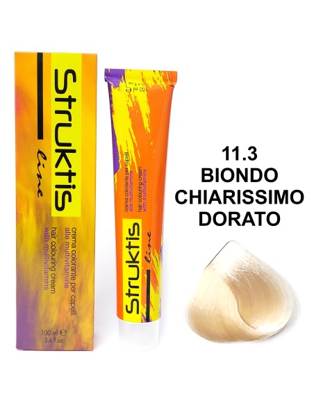 struktis crema colorante 100ml - 11.3 biondo chiarissimo dorato: tuttocasashop.live: igiene e cura della persona