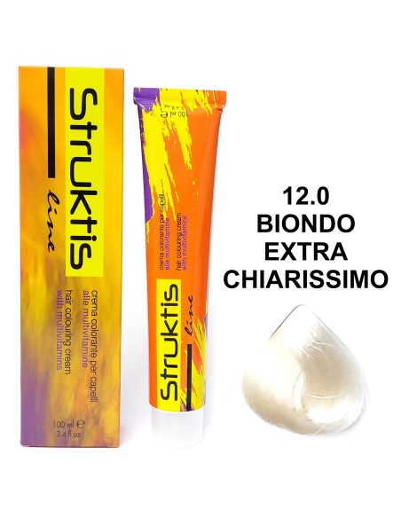 struktis crema colorante 100ml - 12.0 biondo extra chiarissimo: tuttocasashop.live: igiene e cura della persona