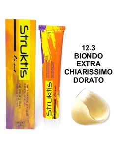 struktis crema colorante 100ml - 12.3 biondo extra chiarissimo dorato: tuttocasashop.live: igiene e cura della persona