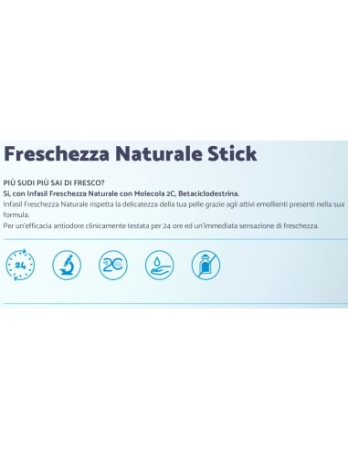 infasil deodorante stick - 40ml - freschezza naturale: tuttocasashop.live: igiene e cura della persona