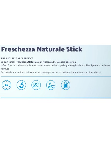 infasil deodorante stick - 40ml - freschezza naturale: tuttocasashop.live: igiene e cura della persona