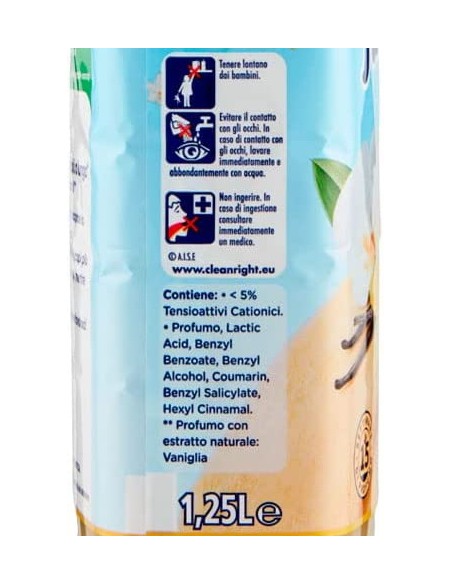 fabuloso ammorbidente concentrato 54 lavaggi - 1250ml - vaniglia: tuttocasashop.live: prodotti per bucato e tessuti