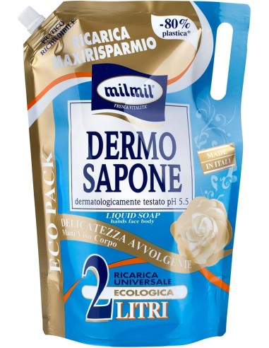 mil mil sapone liquido - ecoricarica - 2 litri - dermo: tuttocasashop.live: igiene e cura della persona