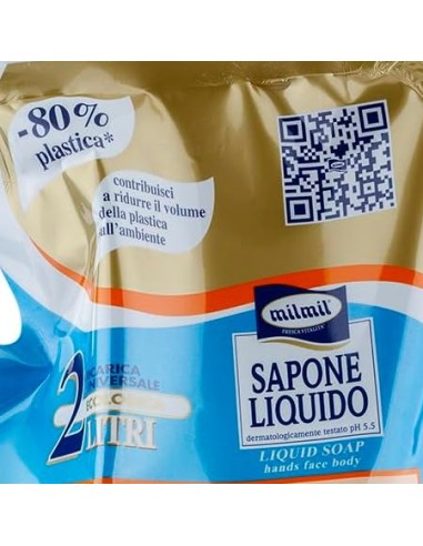 mil mil sapone liquido - ecoricarica - 2 litri - dermo: tuttocasashop.live: igiene e cura della persona