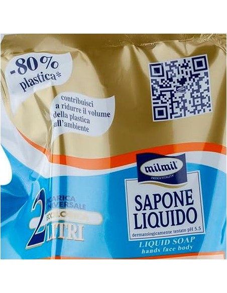 mil mil sapone liquido - ecoricarica - 2 litri - dermo: tuttocasashop.live: igiene e cura della persona