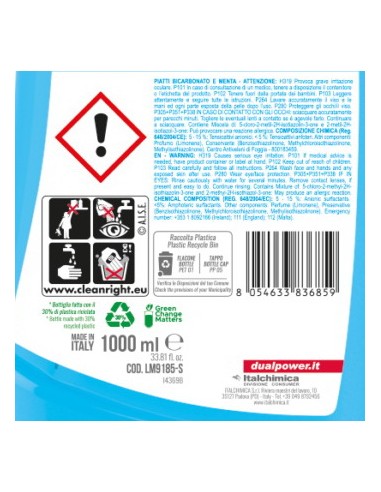 dual power detersivo per piatti - 1 litro - bicarbonato: tuttocasashop.live: pulizia e cura della casa