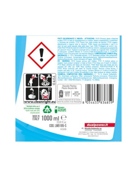 dual power detersivo per piatti - 1 litro - bicarbonato: tuttocasashop.live: pulizia e cura della casa
