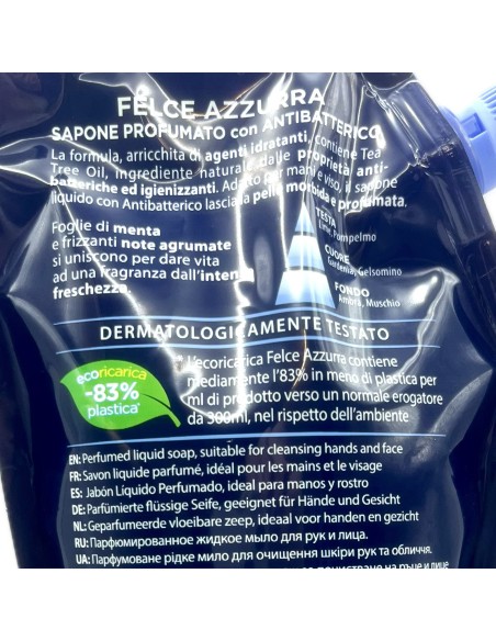 felce azzurra sapone liquido - ecoricarica da 500ml - antibatterico: tuttocasashop.live: igiene e cura della persona