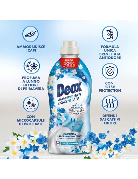 deox ammorbidente concentrato - 660ml - 33 lavaggi - fiori di primavera: tuttocasashop.live: prodotti per bucato e tessuti