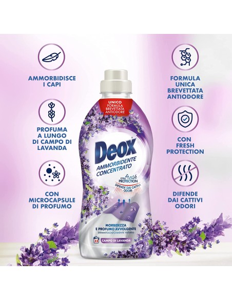 deox ammorbidente concentrato - 660ml - 33 lavaggi - lavanda: tuttocasashop.live: prodotti per bucato e tessuti