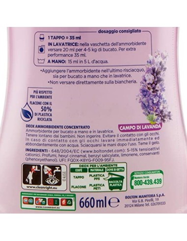deox ammorbidente concentrato - 660ml - 33 lavaggi - lavanda: tuttocasashop.live: prodotti per bucato e tessuti