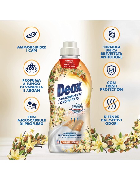 deox ammorbidente concentrato - 660ml - 33 lavaggi - vaniglia: tuttocasashop.live: prodotti per bucato e tessuti