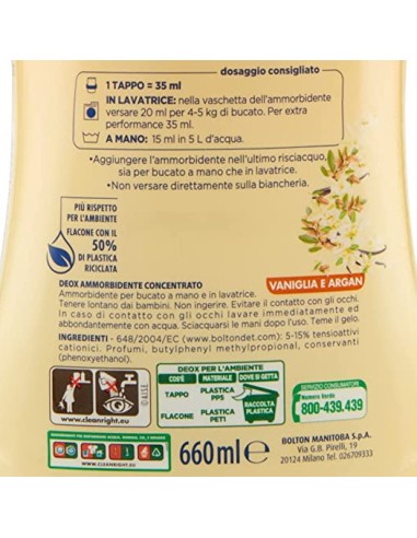 deox ammorbidente concentrato - 660ml - 33 lavaggi - vaniglia: tuttocasashop.live: prodotti per bucato e tessuti