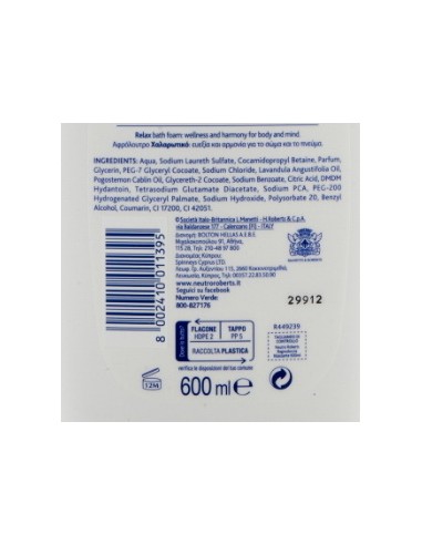 neutro roberts bagnodoccia - 450ml - rilassante con lavanda essenziale: tuttocasashop.live: igiene e cura della persona