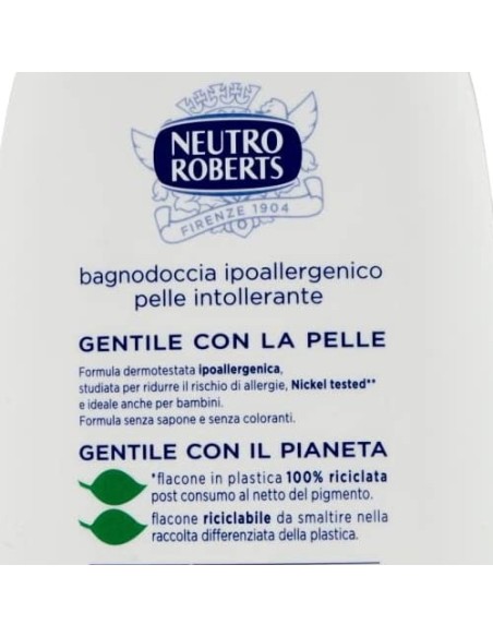 neutro roberts bagnodoccia 450ml - dermazero ipoallergenico - nichel tested: tuttocasashop.live: igiene e cura della persona
