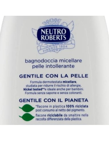 neutro roberts bagnodoccia - 450ml - dermazero - micellare - nichel tested: tuttocasashop.live: igiene e cura della persona
