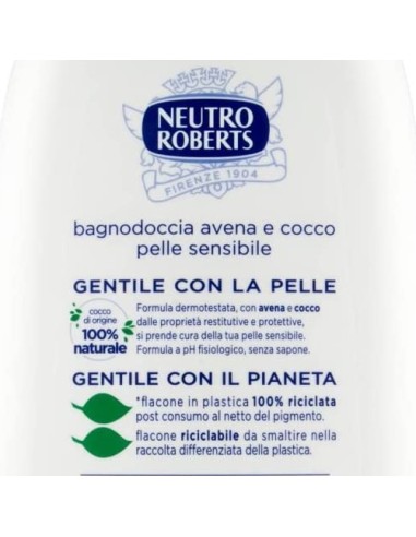 neutro roberts bagnodoccia - 450ml - pelle sensibile con avena e cocco: tuttocasashop.live: igiene e cura della persona
