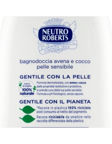 neutro roberts bagnodoccia - 450ml - pelle sensibile con avena e cocco: tuttocasashop.live: igiene e cura della persona