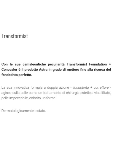 astra transformist fondotinta + correttore semi matt finish - 06 - mocha: tuttocasashop.live: igiene e cura della persona