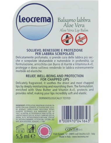 leocrema stick labbra 5.5ml - aloe vera: tuttocasashop.live: igiene e cura della persona