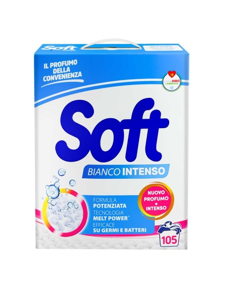 soft detersivo lavatrice in polvere fusto 105 misurini - bianco intenso: tuttocasashop.live: prodotti per bucato e tessuti