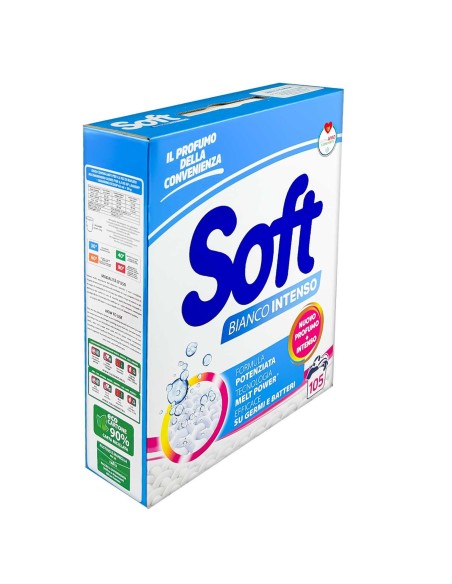 soft detersivo lavatrice in polvere fusto 105 misurini - bianco intenso: tuttocasashop.live: prodotti per bucato e tessuti