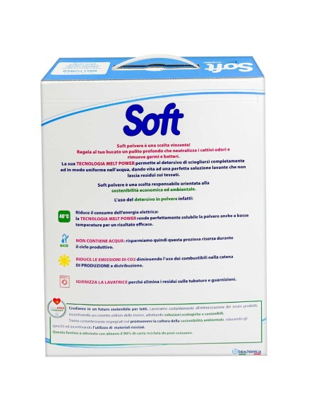 soft detersivo lavatrice in polvere fusto 105 misurini - bianco intenso: tuttocasashop.live: prodotti per bucato e tessuti