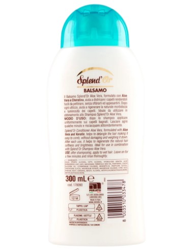 splend'or balsamo per capelli - 300ml - aloe vera e cheratina: tuttocasashop.live: igiene e cura della persona