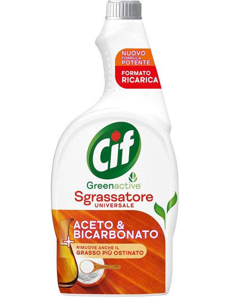 cif sgrassatore spray - ricarica 650ml - green active aceto & bicarbonato: tuttocasashop.live: pulizia e cura della casa