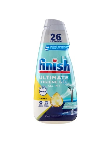 finish ultimate +igiene gel detersivo lavastoviglie 560ml 26 lavaggi - lemon: tuttocasashop.live: pulizia e cura della casa