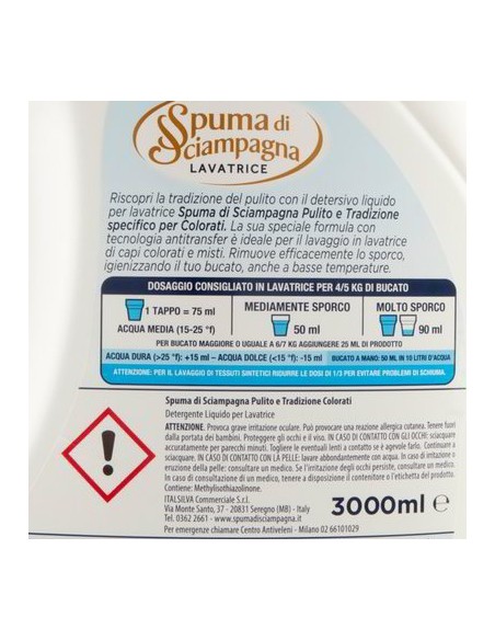 spuma di sciampagna detersivo lavatrice - 60 lavaggi - 3l - color: tuttocasashop.live: prodotti per bucato e tessuti