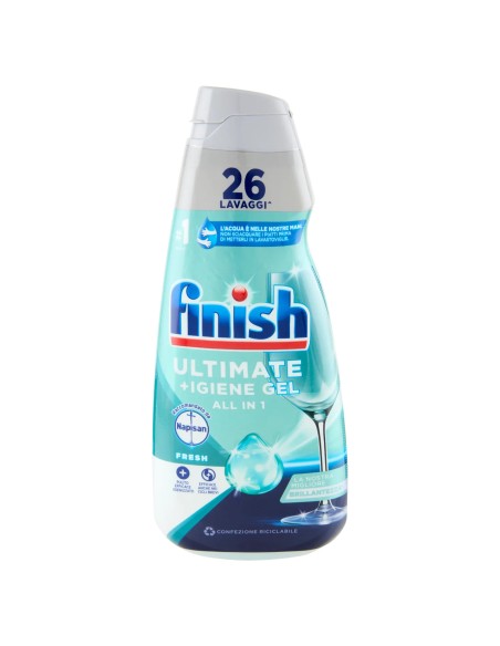 finish ultimate +igiene gel detersivo lavastoviglie 560ml 26 lavaggi - fresh: tuttocasashop.live: pulizia e cura della casa