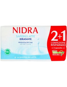 nidra sapone solido - 3 pezzi da 90 grammi - idratante - proteine del latte: tuttocasashop.live: igiene e cura della persona
