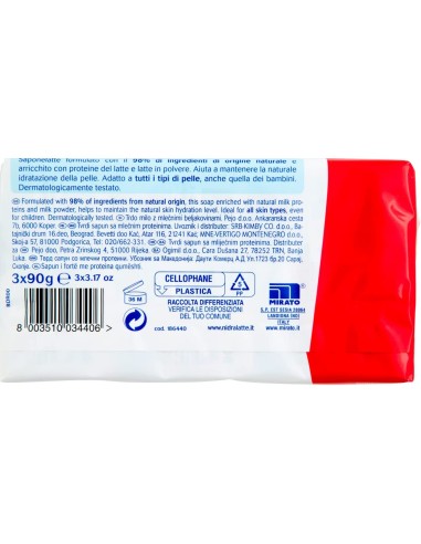 nidra sapone solido - 3 pezzi da 90 grammi - idratante - proteine del latte: tuttocasashop.live: igiene e cura della persona
