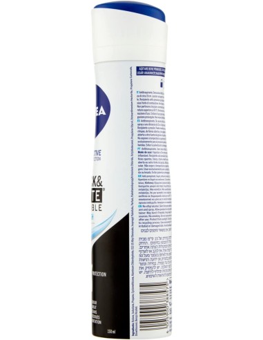 nivea deodorante spray - 150ml - black & white invisible fresh - non macchia: tuttocasashop.live: igiene e cura della persona