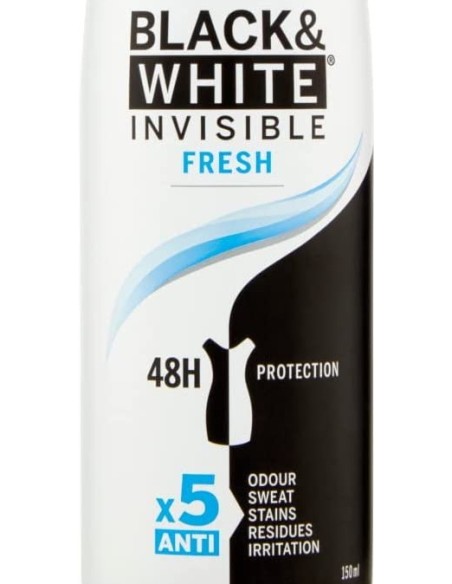 nivea deodorante spray - 150ml - black & white invisible fresh - non macchia: tuttocasashop.live: igiene e cura della persona