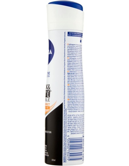 nivea deodorante spray - 150ml - black & white - ultimate impact: tuttocasashop.live: igiene e cura della persona