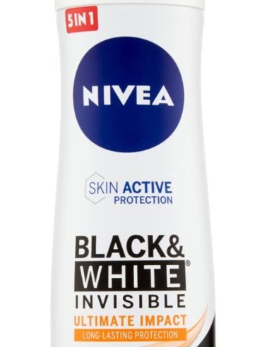 nivea deodorante spray - 150ml - black & white - ultimate impact: tuttocasashop.live: igiene e cura della persona
