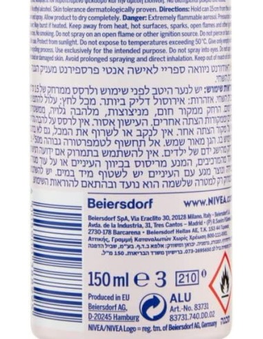 nivea deodorante spray - 150ml - pearl & beauty - protezione 48h: tuttocasashop.live: igiene e cura della persona