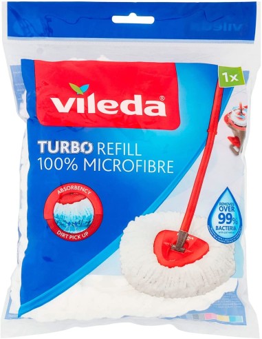 vileda turbo smart ricambio mop microfibra lavapavimenti sistema rotante: tuttocasashop.live: pulizia e cura della casa