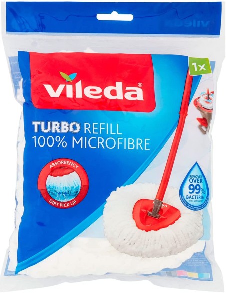vileda turbo smart ricambio mop microfibra lavapavimenti sistema rotante: tuttocasashop.live: pulizia e cura della casa