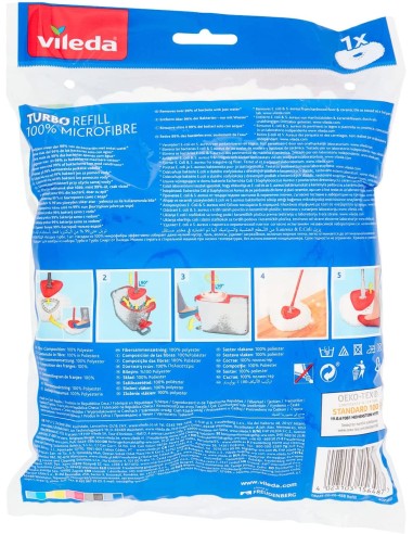 vileda turbo smart ricambio mop microfibra lavapavimenti sistema rotante: tuttocasashop.live: pulizia e cura della casa