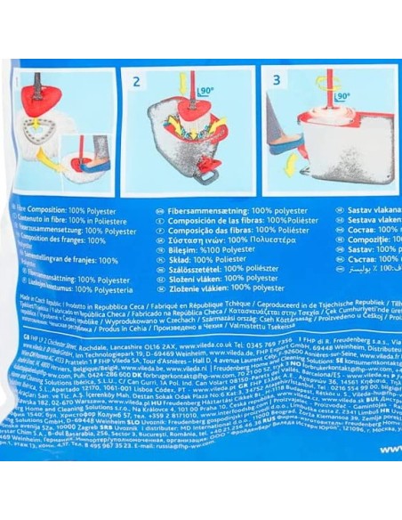 vileda turbo smart ricambio mop microfibra lavapavimenti sistema rotante: tuttocasashop.live: pulizia e cura della casa